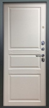 Дверь Аргус ЛЮКС 3К Агат-дуо-темный-бетон  Антик серебро, Джулия эмаль бел 
