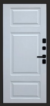 Дверь Термо Доор ВЕРТИКАЛЬ GREY(Квартира), Лион белый софт