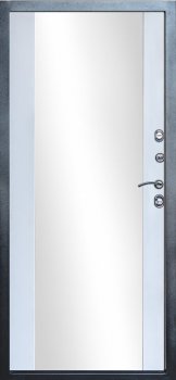 Дверь Термо-Доор SIMPLE ГРАФИТ(Квартира), Зеркало Макси белый софт