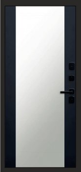 Дверь Термо-Доор ГЕОМЕТРИЯ(Квартира), Зеркало Макси черный кварц+тонировка