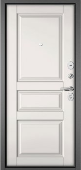 Дверь Бульдорс TRUST - MASS -  Р/Р  Черный муар металик D-4 КАЛЕ, Белый софт 9SD-2