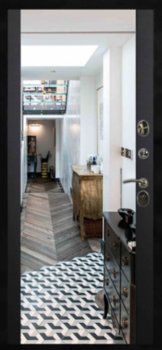 Дверь Арма Нео Вайт, 12 - зеркало в пол черный кварц 16 мм