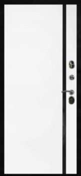 Дверь Арма БАСТИОН БЛЭК, 15 - белая матовая вставка стекло, 16 мм
