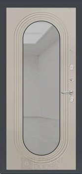 Дверь Аляска Лайт, с зеркалом Дольче - Капучино