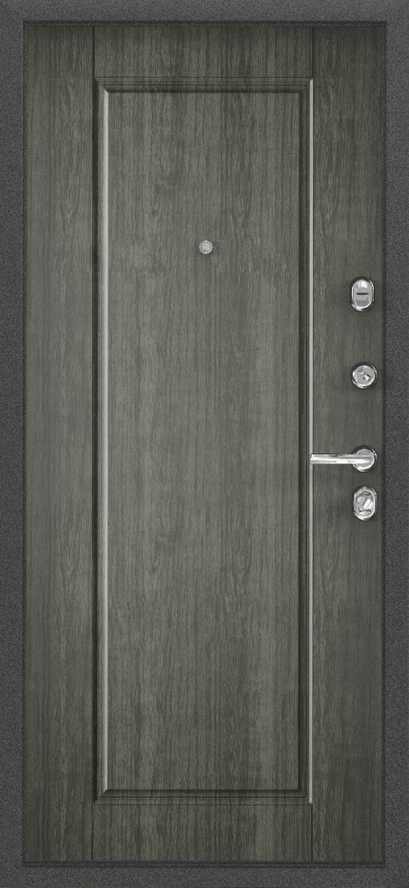 Дверь Цербер 3К(Чёрный муар) Мрамор (Черная Фурнитура)(Сменная панель), 1-Серый