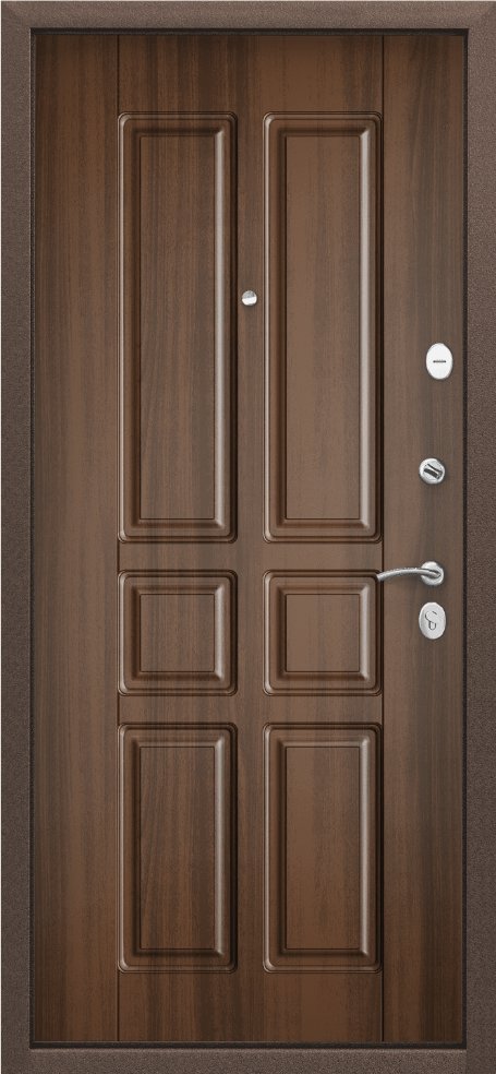 Дверь Цербер 3К(Чёрный муар) Мрамор (Черная Фурнитура)(Сменная панель), 9-Орех Лесной