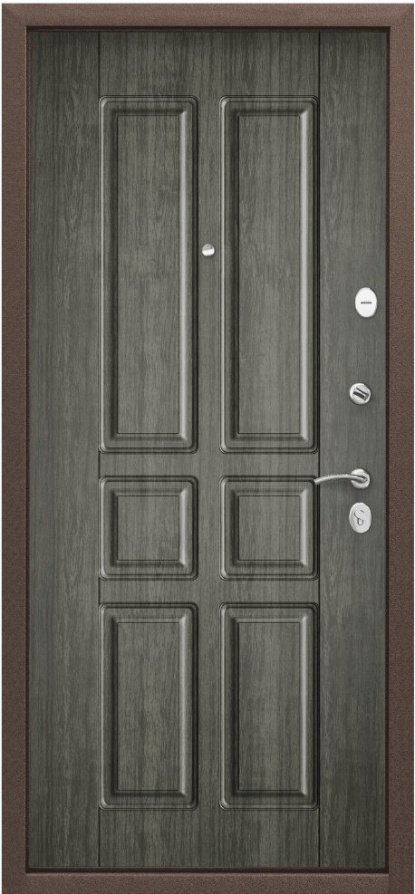 Дверь Цербер 3К(Чёрный муар) Мрамор (Черная Фурнитура)(Сменная панель), 9-Серый