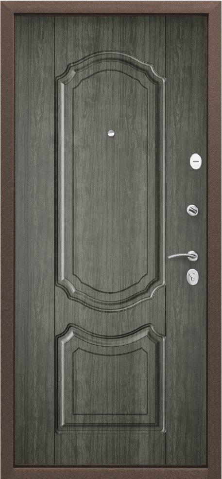 Дверь Цербер 3К(Чёрный муар) Мрамор (Черная Фурнитура)(Сменная панель), 10-Серый