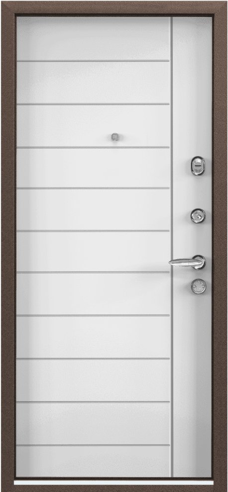 Дверь Цербер 3К(Чёрный муар) Мрамор (Черная Фурнитура)(Сменная панель), 11-Белый