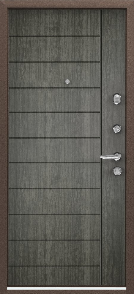 Дверь Цербер 3К(Чёрный муар) Мрамор (Черная Фурнитура)(Сменная панель), 11-Серый