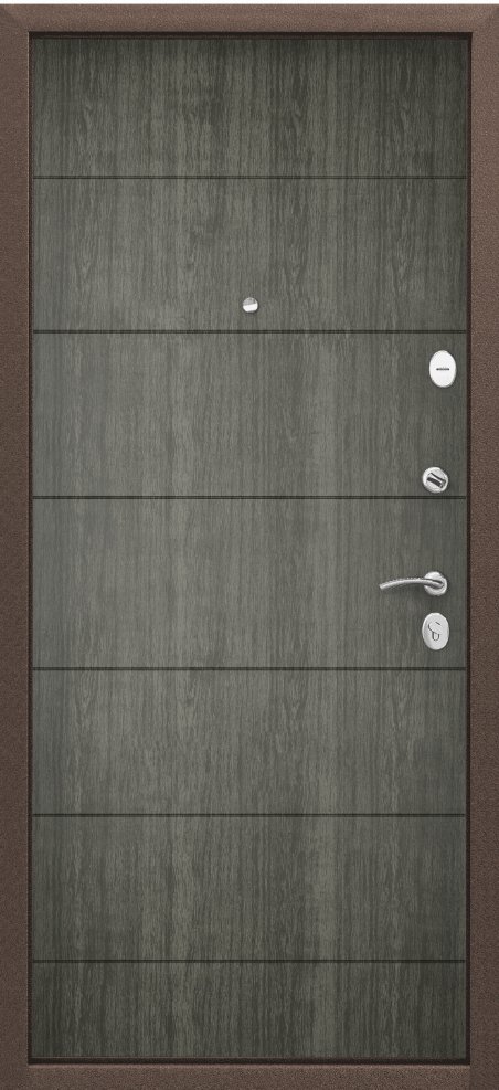Дверь Цербер 3К(Чёрный муар) Хаки(Черная Фурнитура)(Сменная панель), 5-Серый