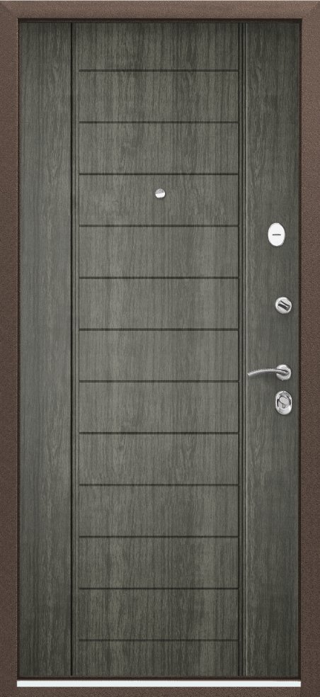 Дверь Цербер 3К(Чёрный муар) Хаки(Черная Фурнитура)(Сменная панель), 8-Серый