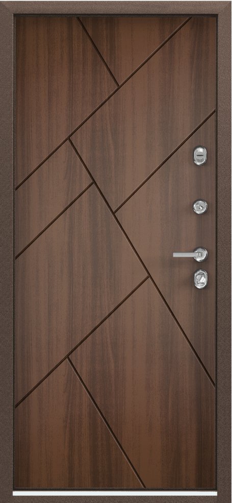 Дверь Цербер 3К(Чёрный муар) Хаки(Черная Фурнитура)(Сменная панель), 13-Орех Лесной