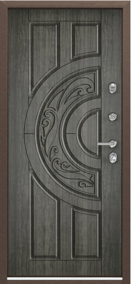 Дверь Цербер 3К Стандарт Антик медь (Сменная Панель), 12-Серый