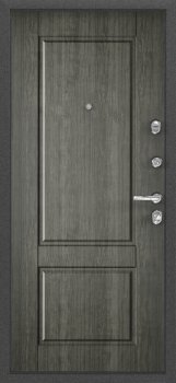 Дверь Цербер 3К(Чёрный муар) Мрамор (Черная Фурнитура)(Сменная панель), 2-Серый