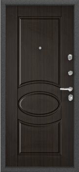 Дверь Цербер 3К(Чёрный муар) Мрамор (Черная Фурнитура)(Сменная панель), 4-Венге