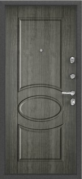 Дверь Цербер 3К(Чёрный муар) Мрамор (Черная Фурнитура)(Сменная панель), 4-Серый
