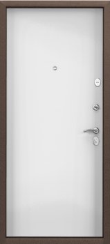 Дверь Цербер 3К(Чёрный муар) Мрамор (Черная Фурнитура)(Сменная панель), 6-Белый