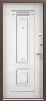 Дверь Цербер 3К(Чёрный муар) Мрамор (Черная Фурнитура)(Сменная панель), 07-Белый