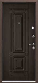 Дверь Цербер 3К(Чёрный муар) Мрамор (Черная Фурнитура)(Сменная панель), 7-Венге
