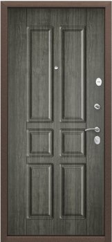 Дверь Цербер 3К(Чёрный муар) Мрамор (Черная Фурнитура)(Сменная панель), 9-Серый