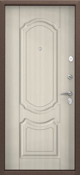Дверь Цербер 3К(Чёрный муар) Мрамор (Черная Фурнитура)(Сменная панель), 10-Бьянко