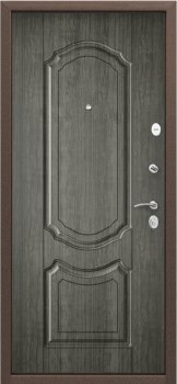 Дверь Цербер 3К(Чёрный муар) Хаки(Черная Фурнитура)(Сменная панель), 10-Серый